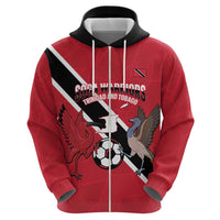 Custom Trinidad and Tobago Football Zip Hoodie Come On Soca Warriors - Wonder Print Shop