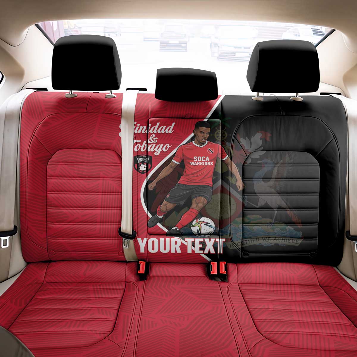 Custom Trinidad and Tobago Football Back Car Seat Cover 2025 Go Champions - Wonder Print Shop