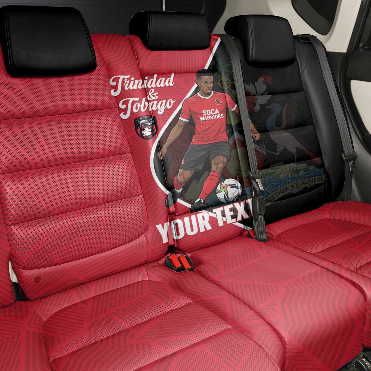 Custom Trinidad and Tobago Football Back Car Seat Cover 2025 Go Champions - Wonder Print Shop
