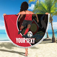 Custom Trinidad and Tobago Football Beach Blanket 2025 Go Champions - Wonder Print Shop