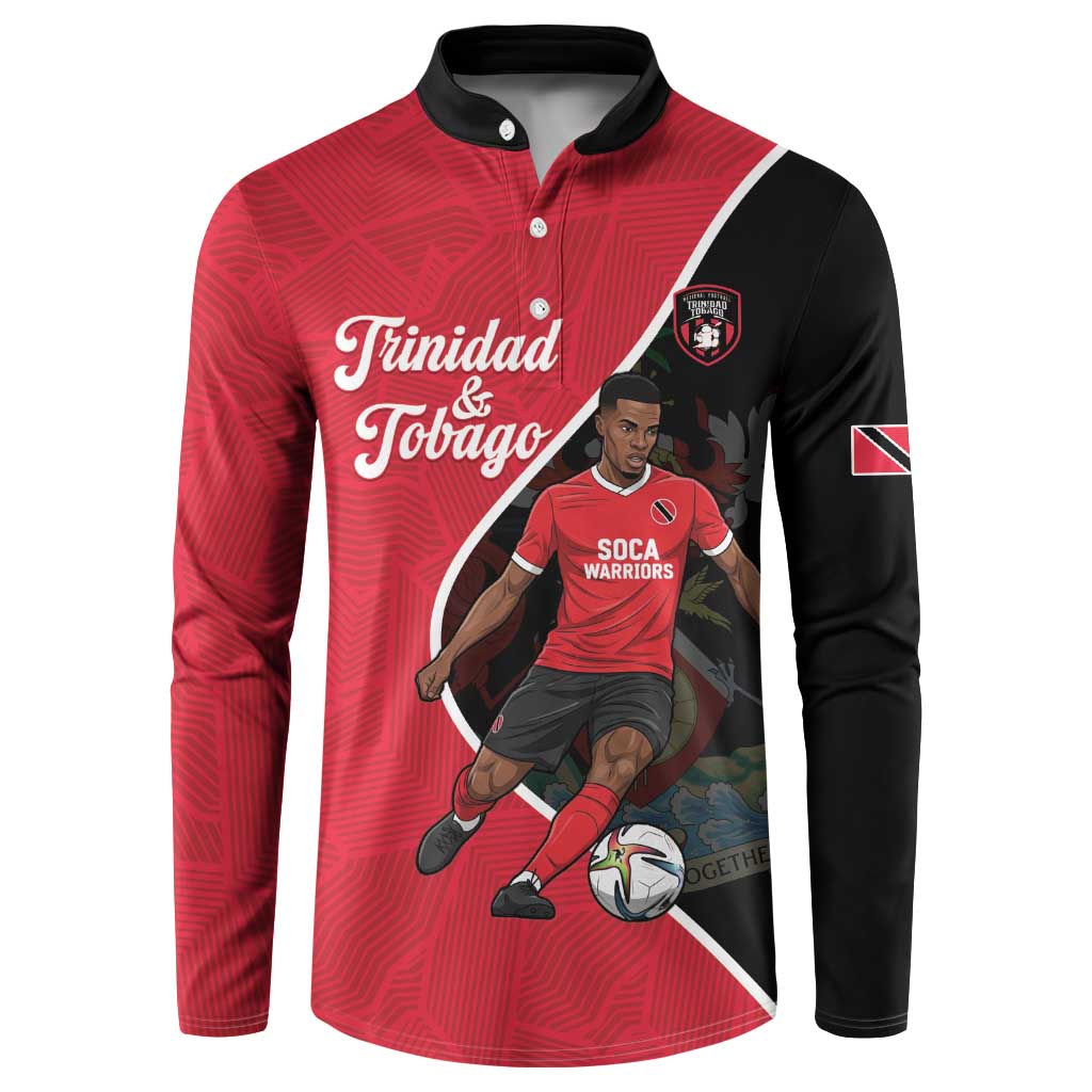 Custom Trinidad and Tobago Football Button Sweatshirt 2025 Go Champions - Wonder Print Shop