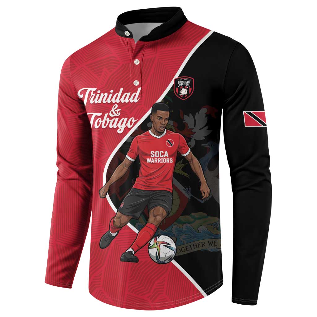 Custom Trinidad and Tobago Football Button Sweatshirt 2025 Go Champions - Wonder Print Shop