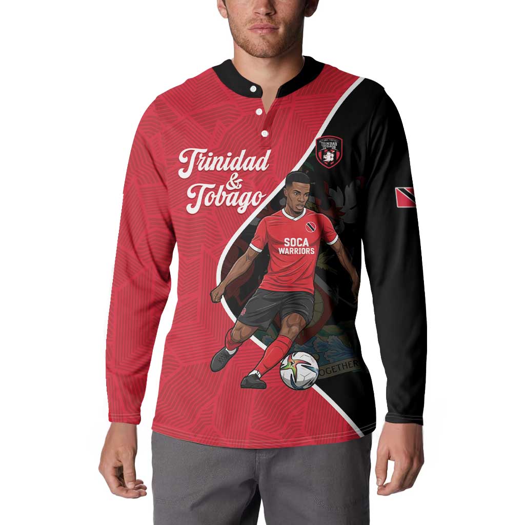 Custom Trinidad and Tobago Football Button Sweatshirt 2025 Go Champions - Wonder Print Shop