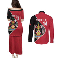 Custom Trinidad and Tobago Football Couples Matching Puletasi and Long Sleeve Button Shirt 2025 Go Champions - Wonder Print Shop