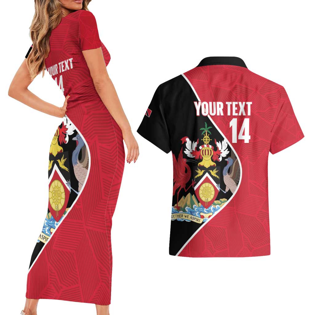 Custom Trinidad and Tobago Football Couples Matching Short Sleeve Bodycon Dress and Hawaiian Shirt 2025 Go Champions - Wonder Print Shop