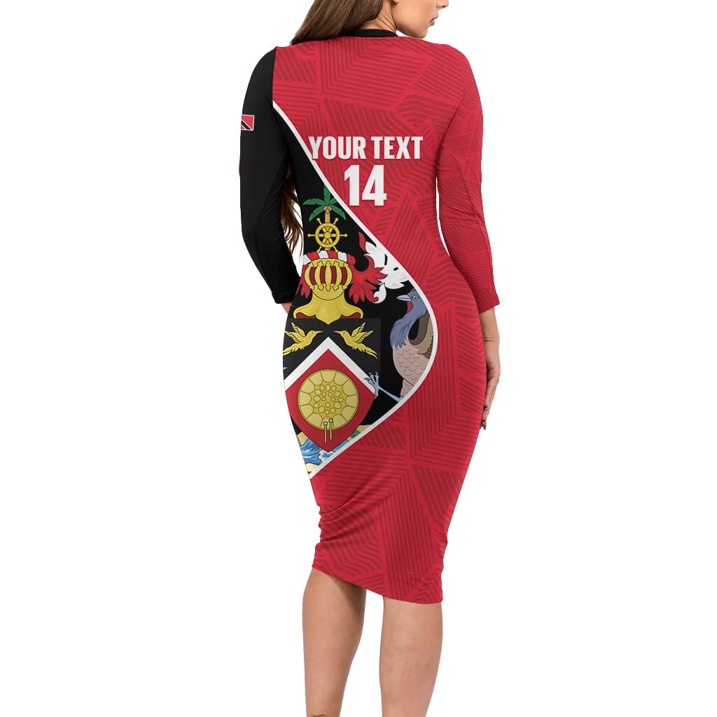 Custom Trinidad and Tobago Football Family Matching Long Sleeve Bodycon Dress and Hawaiian Shirt 2025 Go Champions - Wonder Print Shop