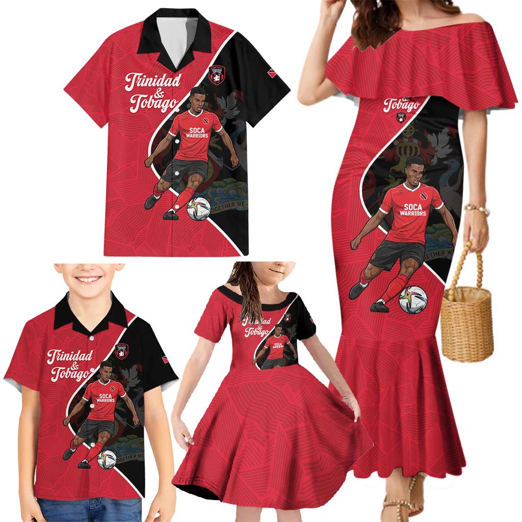 Custom Trinidad and Tobago Football Family Matching Mermaid Dress and Hawaiian Shirt 2025 Go Champions - Wonder Print Shop