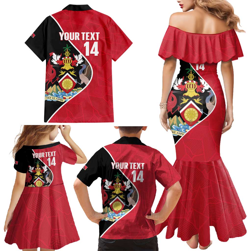 Custom Trinidad and Tobago Football Family Matching Mermaid Dress and Hawaiian Shirt 2025 Go Champions - Wonder Print Shop