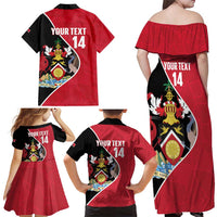 Custom Trinidad and Tobago Football Family Matching Off Shoulder Maxi Dress and Hawaiian Shirt 2025 Go Champions - Wonder Print Shop
