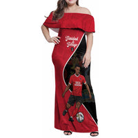 Custom Trinidad and Tobago Football Family Matching Off Shoulder Maxi Dress and Hawaiian Shirt 2025 Go Champions - Wonder Print Shop