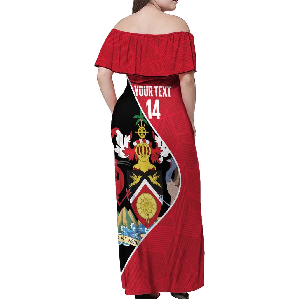 Custom Trinidad and Tobago Football Family Matching Off Shoulder Maxi Dress and Hawaiian Shirt 2025 Go Champions - Wonder Print Shop
