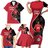 Custom Trinidad and Tobago Football Family Matching Short Sleeve Bodycon Dress and Hawaiian Shirt 2025 Go Champions - Wonder Print Shop