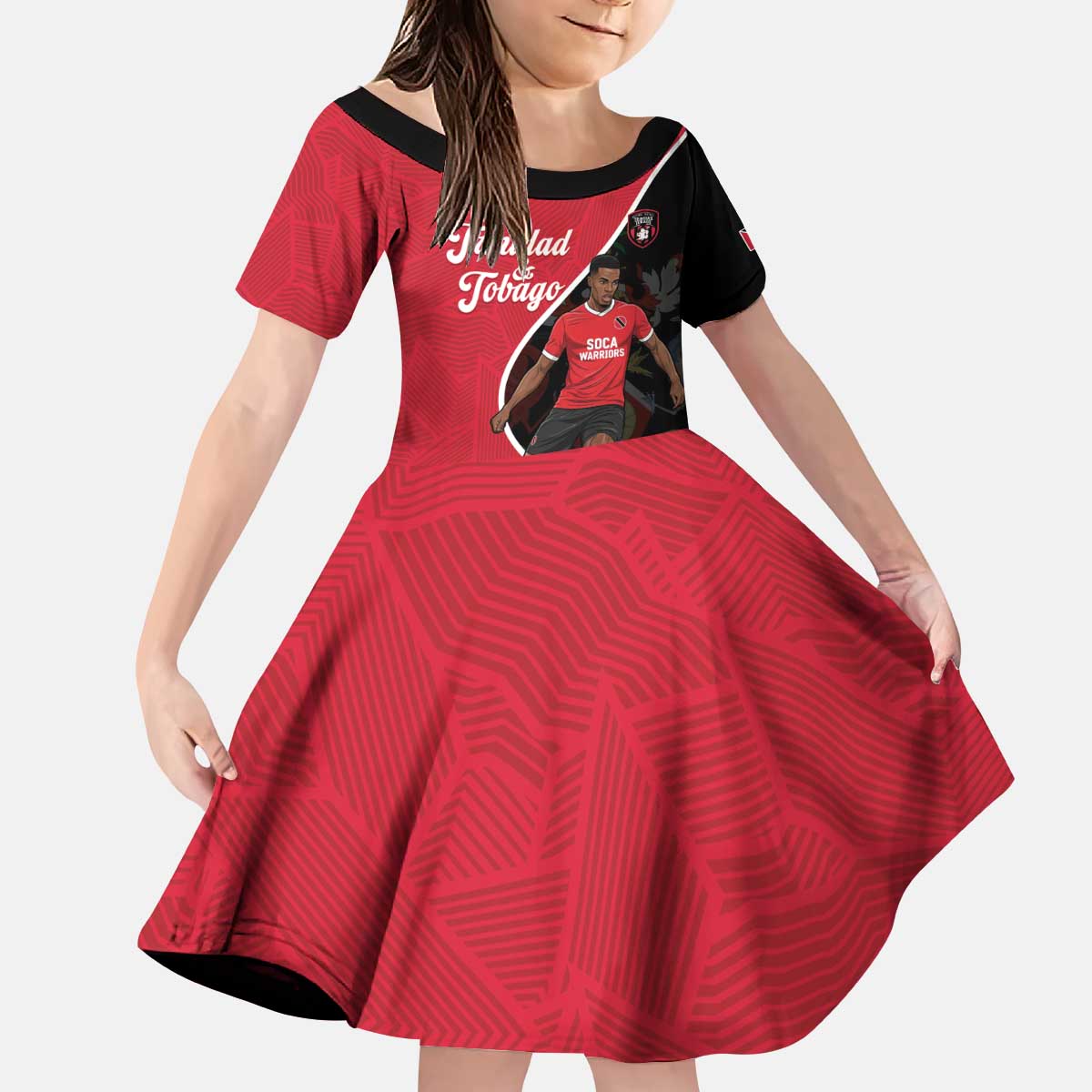 Custom Trinidad and Tobago Football Kid Short Sleeve Dress 2025 Go Champions - Wonder Print Shop