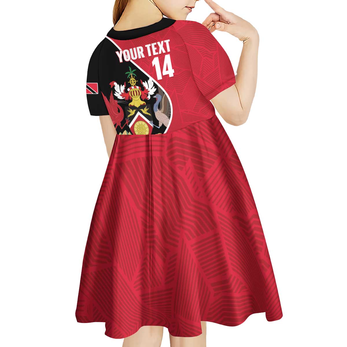 Custom Trinidad and Tobago Football Kid Short Sleeve Dress 2025 Go Champions - Wonder Print Shop