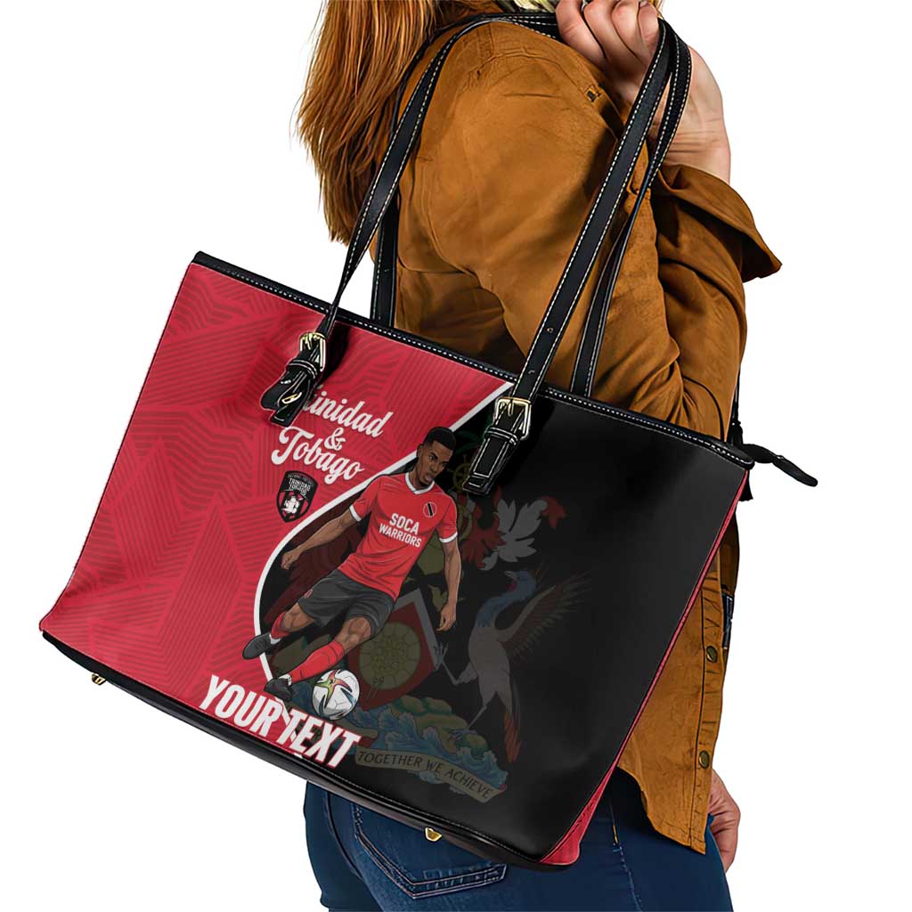 Custom Trinidad and Tobago Football Leather Tote Bag 2025 Go Champions - Wonder Print Shop