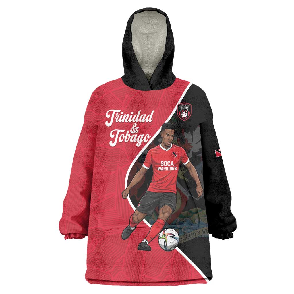 Custom Trinidad and Tobago Football Wearable Blanket Hoodie 2025 Go Champions - Wonder Print Shop