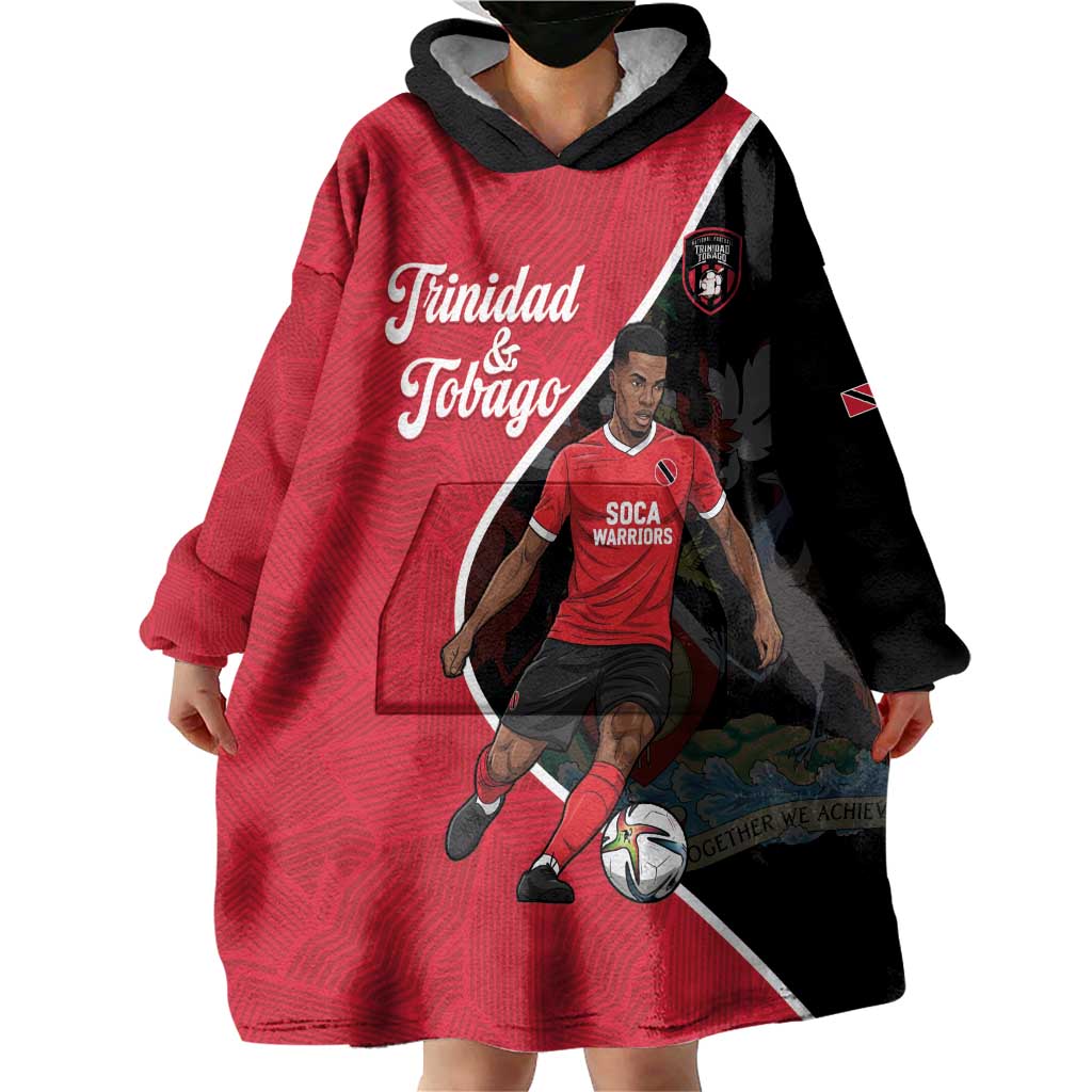 Custom Trinidad and Tobago Football Wearable Blanket Hoodie 2025 Go Champions - Wonder Print Shop