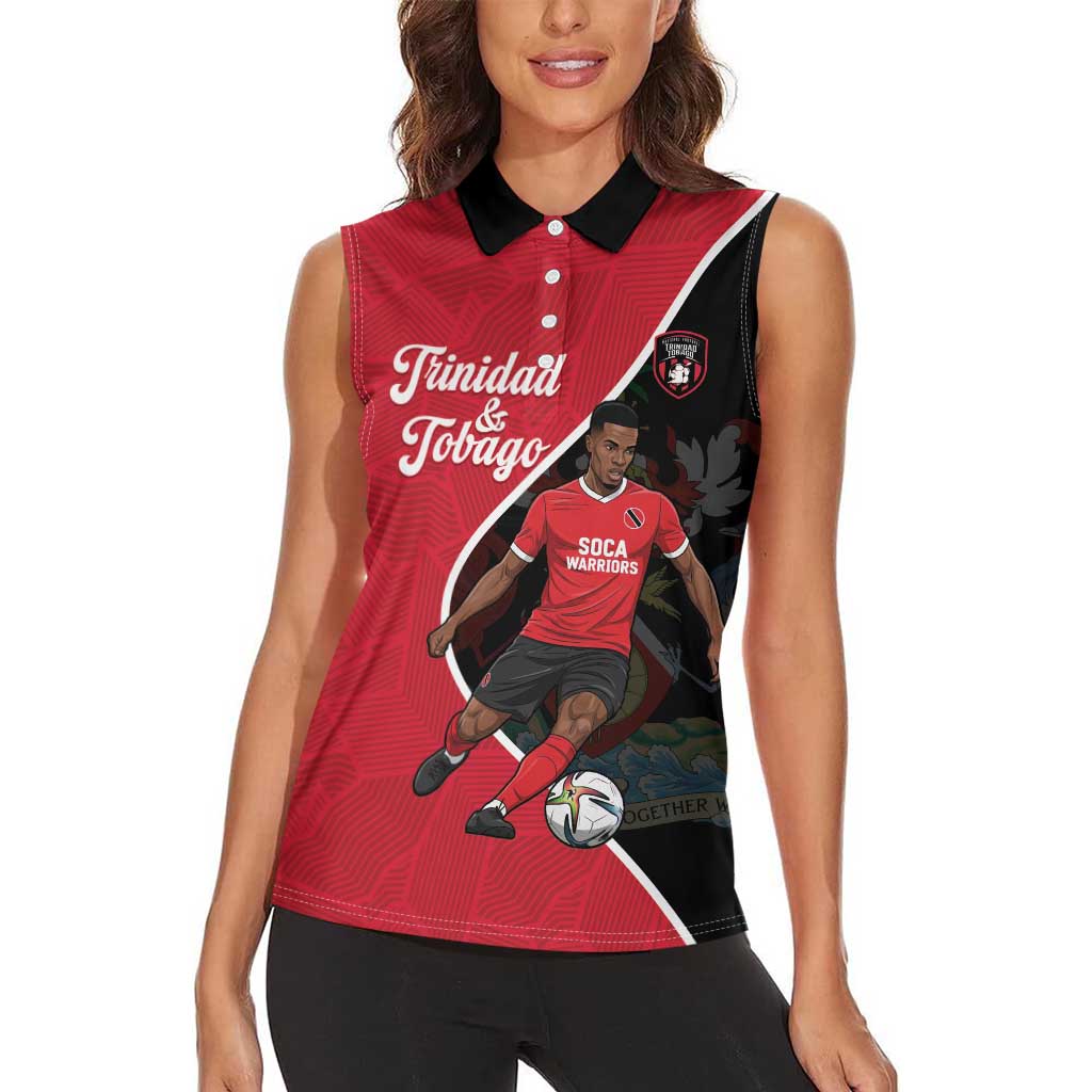 Custom Trinidad and Tobago Football Women Sleeveless Polo Shirt 2025 Go Champions - Wonder Print Shop
