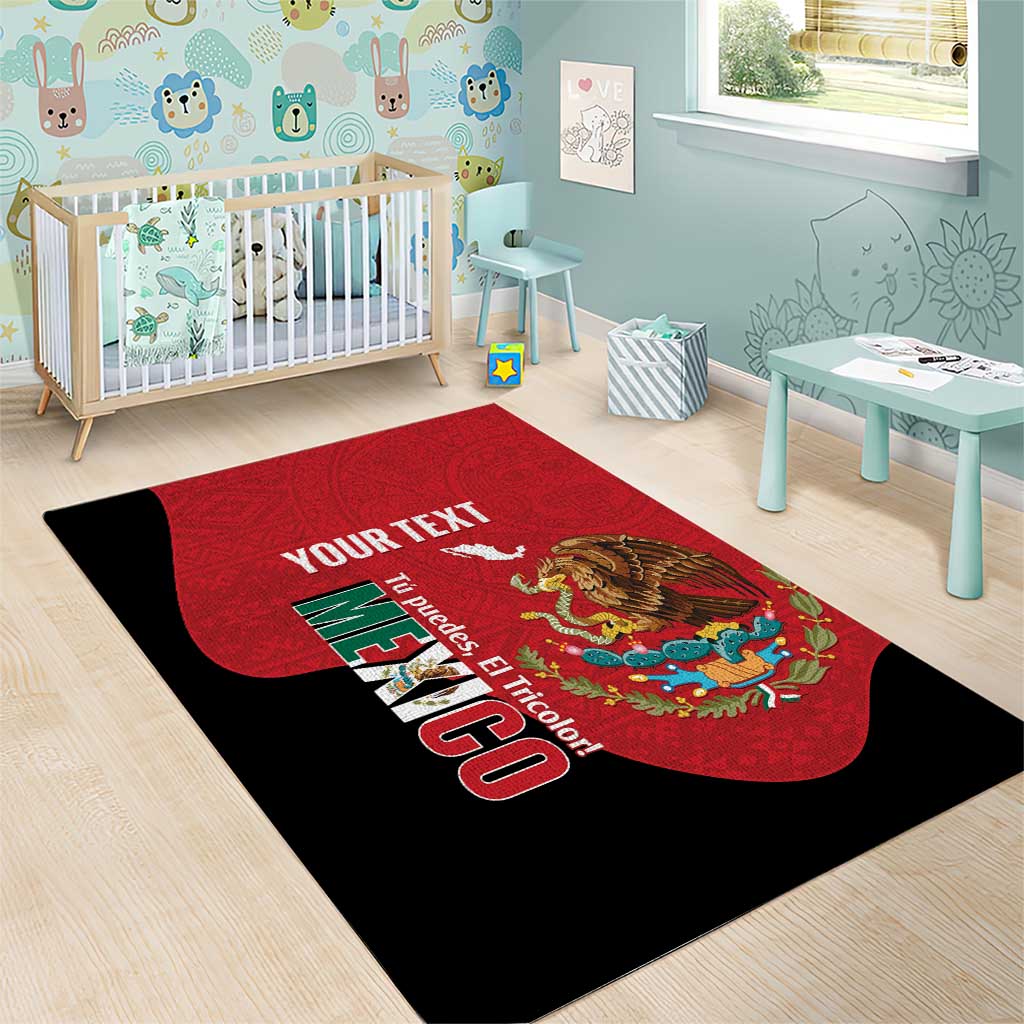 Custom Mexico Football Area Rug Tu Puedes El Tricolor Red - Wonder Print Shop