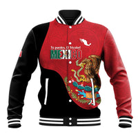 Custom Mexico Football Baseball Jacket Tu Puedes El Tricolor Red - Wonder Print Shop
