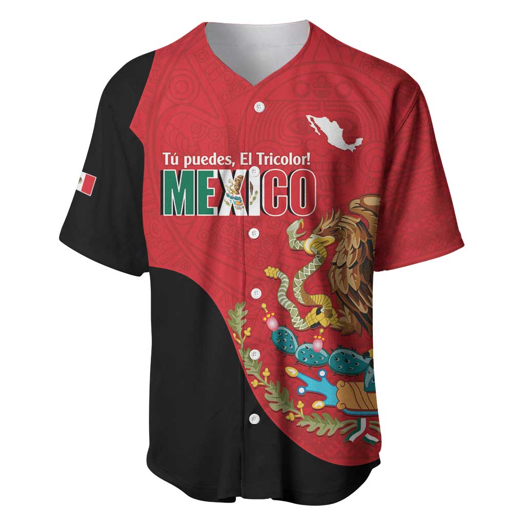 Custom Mexico Football Baseball Jersey Tu Puedes El Tricolor Red - Wonder Print Shop