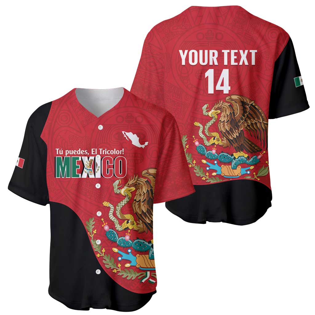 Custom Mexico Football Baseball Jersey Tu Puedes El Tricolor Red - Wonder Print Shop