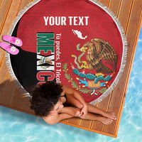 Custom Mexico Football Beach Blanket Tu Puedes El Tricolor Red - Wonder Print Shop