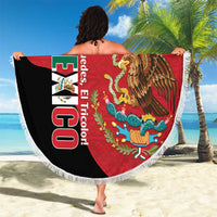 Custom Mexico Football Beach Blanket Tu Puedes El Tricolor Red - Wonder Print Shop