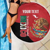 Custom Mexico Football Beach Blanket Tu Puedes El Tricolor Red - Wonder Print Shop