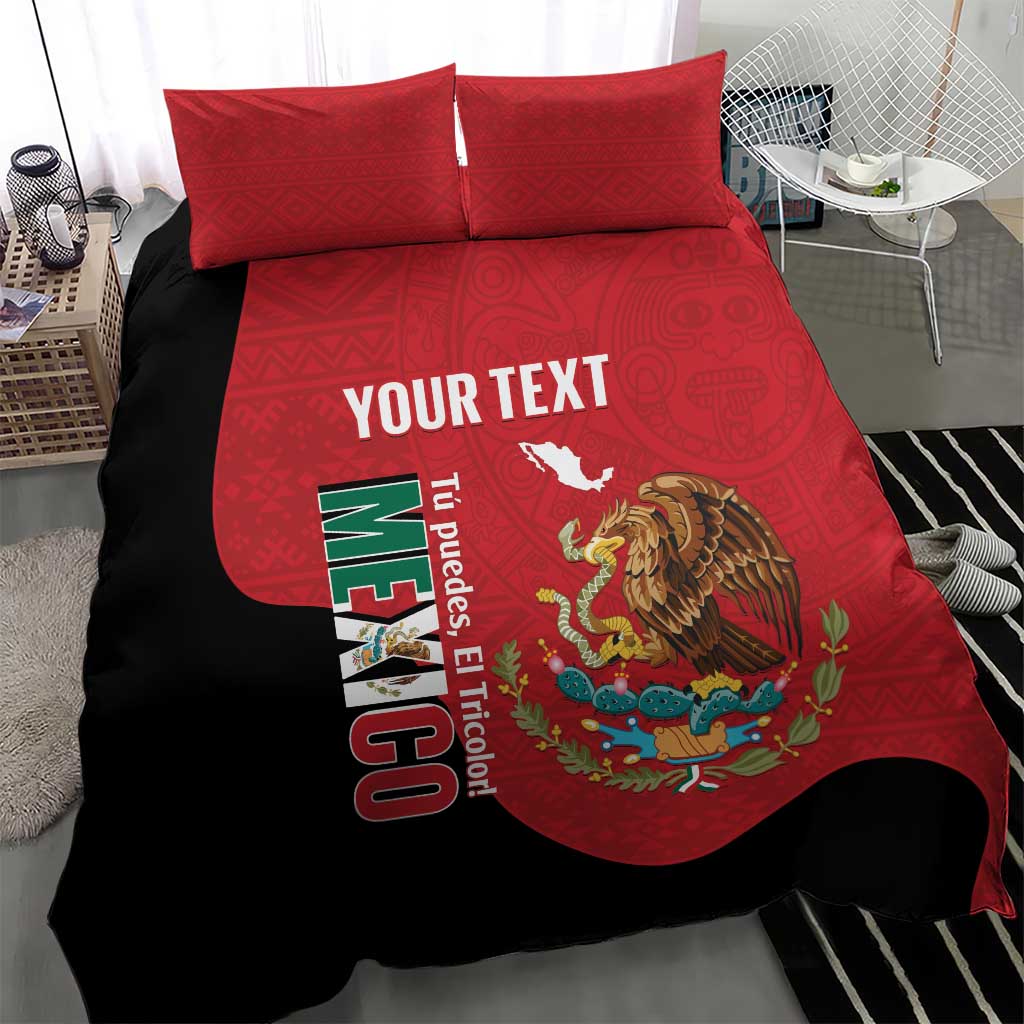 Custom Mexico Football Bedding Set Tu Puedes El Tricolor Red - Wonder Print Shop