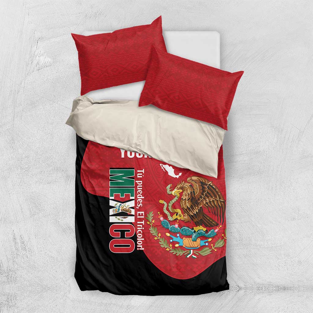 Custom Mexico Football Bedding Set Tu Puedes El Tricolor Red - Wonder Print Shop