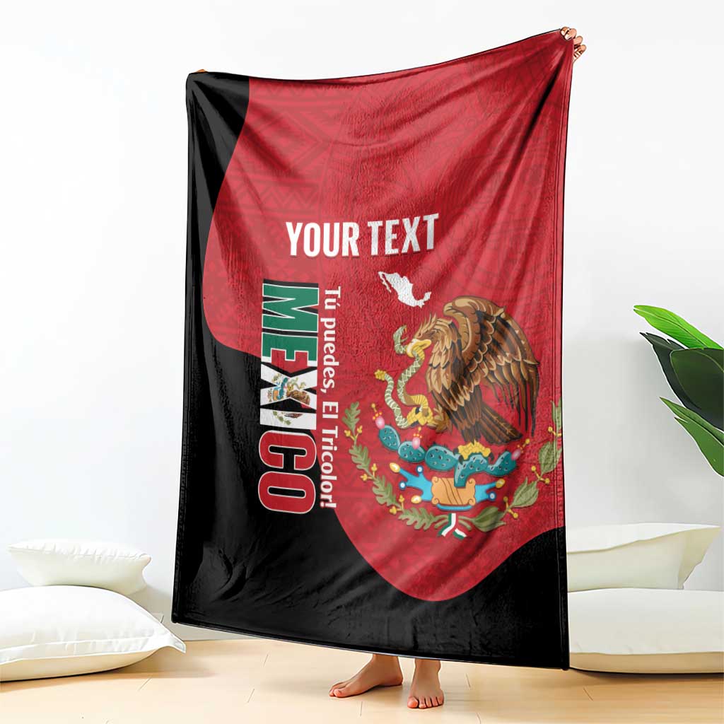 Custom Mexico Football Blanket Tu Puedes El Tricolor Red - Wonder Print Shop