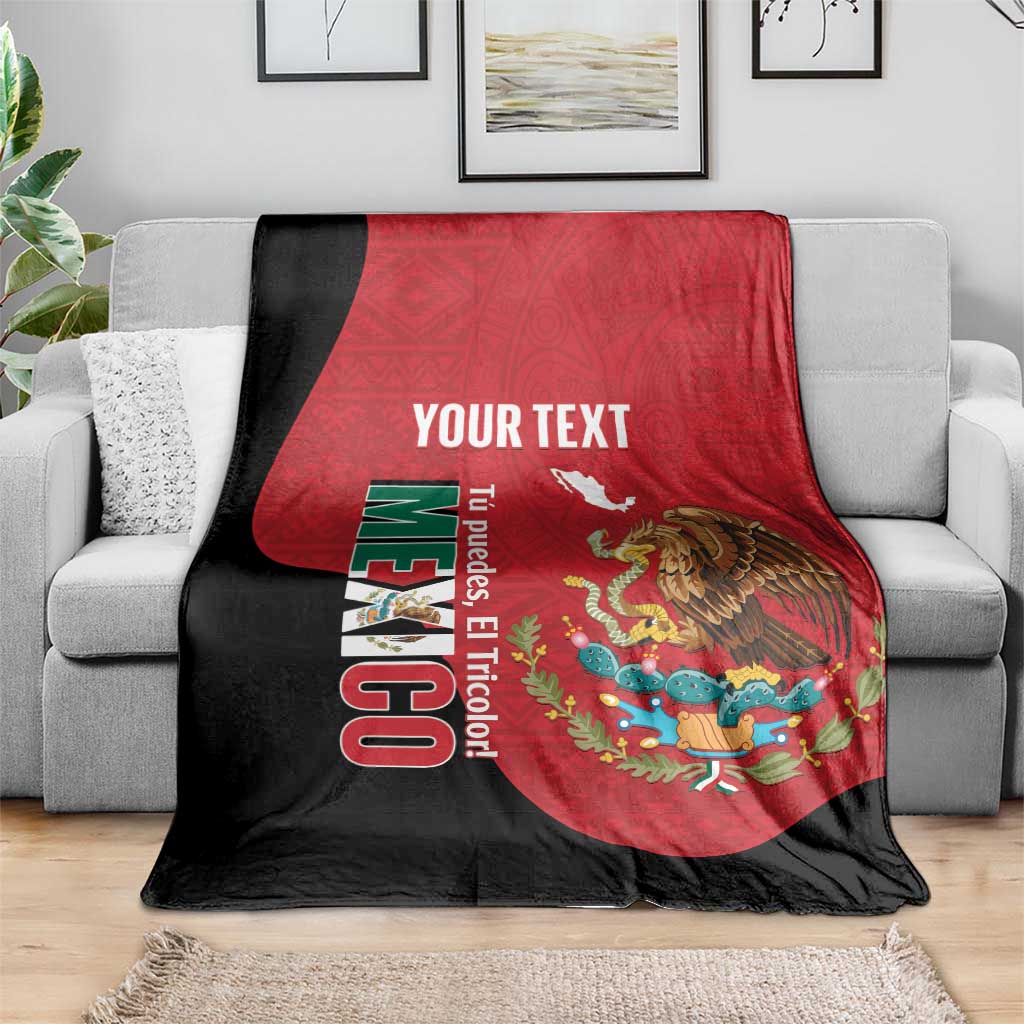 Custom Mexico Football Blanket Tu Puedes El Tricolor Red - Wonder Print Shop