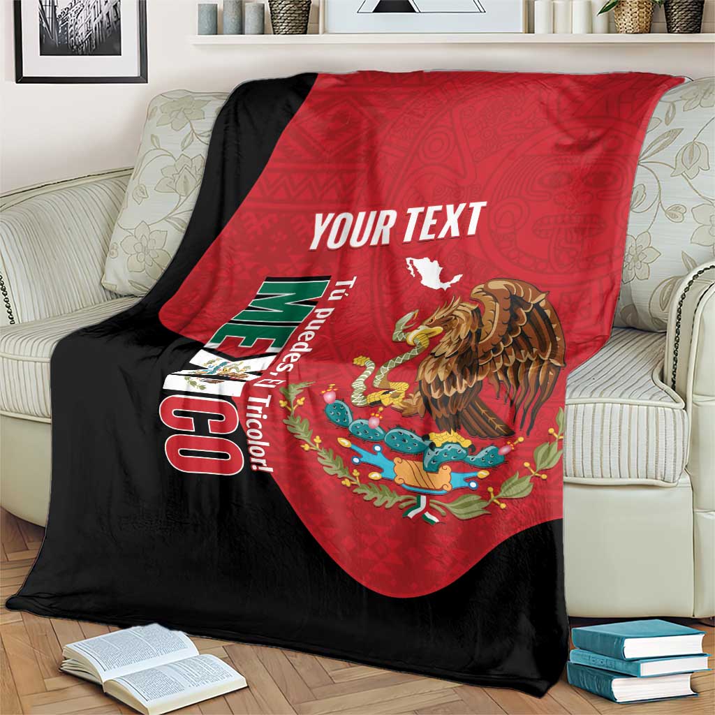 Custom Mexico Football Blanket Tu Puedes El Tricolor Red - Wonder Print Shop