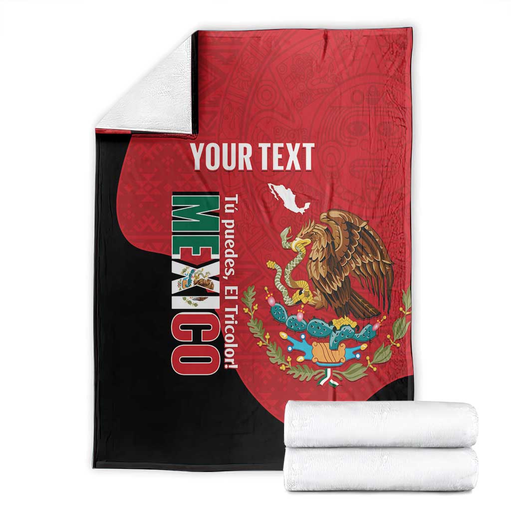 Custom Mexico Football Blanket Tu Puedes El Tricolor Red - Wonder Print Shop