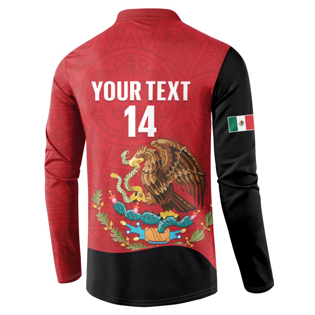 Custom Mexico Football Button Sweatshirt Tu Puedes El Tricolor Red - Wonder Print Shop