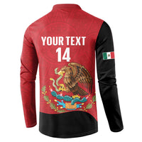 Custom Mexico Football Button Sweatshirt Tu Puedes El Tricolor Red - Wonder Print Shop