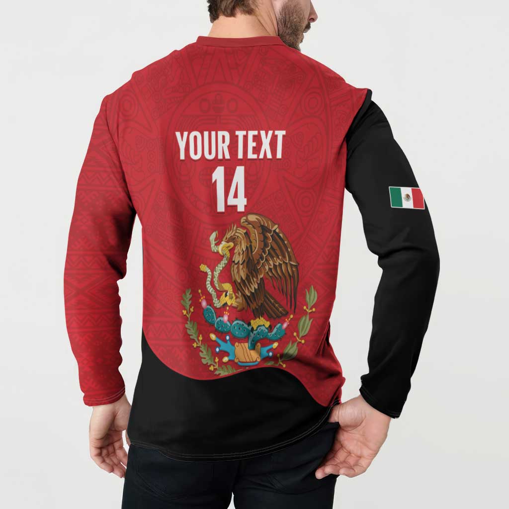 Custom Mexico Football Button Sweatshirt Tu Puedes El Tricolor Red - Wonder Print Shop