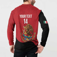 Custom Mexico Football Button Sweatshirt Tu Puedes El Tricolor Red - Wonder Print Shop