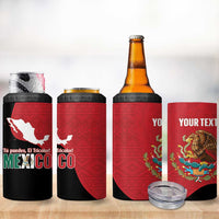 Custom Mexico Football 4 in 1 Can Cooler Tumbler Tu Puedes El Tricolor Red - Wonder Print Shop