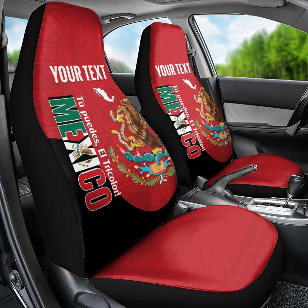 Custom Mexico Football Car Seat Cover Tu Puedes El Tricolor Red - Wonder Print Shop
