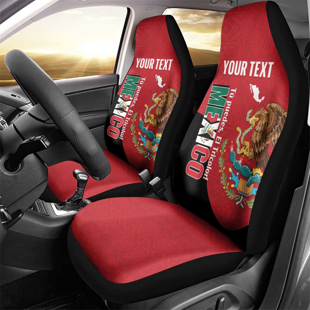 Custom Mexico Football Car Seat Cover Tu Puedes El Tricolor Red - Wonder Print Shop