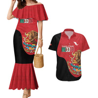 Custom Mexico Football Couples Matching Mermaid Dress and Hawaiian Shirt Tu Puedes El Tricolor Red - Wonder Print Shop