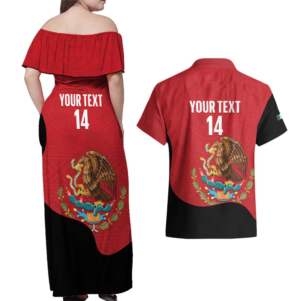 Custom Mexico Football Couples Matching Off Shoulder Maxi Dress and Hawaiian Shirt Tu Puedes El Tricolor Red - Wonder Print Shop