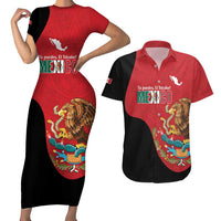 Custom Mexico Football Couples Matching Short Sleeve Bodycon Dress and Hawaiian Shirt Tu Puedes El Tricolor Red - Wonder Print Shop