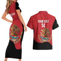 Custom Mexico Football Couples Matching Short Sleeve Bodycon Dress and Hawaiian Shirt Tu Puedes El Tricolor Red - Wonder Print Shop