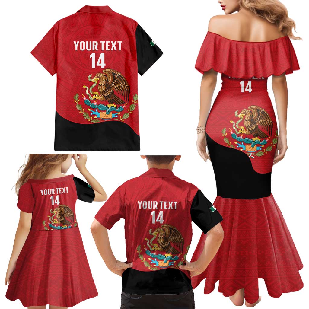 Custom Mexico Football Family Matching Mermaid Dress and Hawaiian Shirt Tu Puedes El Tricolor Red - Wonder Print Shop