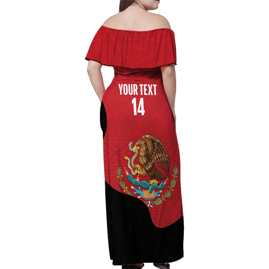 Custom Mexico Football Family Matching Off Shoulder Maxi Dress and Hawaiian Shirt Tu Puedes El Tricolor Red - Wonder Print Shop