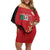 Custom Mexico Football Family Matching Off Shoulder Short Dress and Hawaiian Shirt Tu Puedes El Tricolor Red - Wonder Print Shop