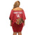 Custom Mexico Football Family Matching Off Shoulder Short Dress and Hawaiian Shirt Tu Puedes El Tricolor Red - Wonder Print Shop